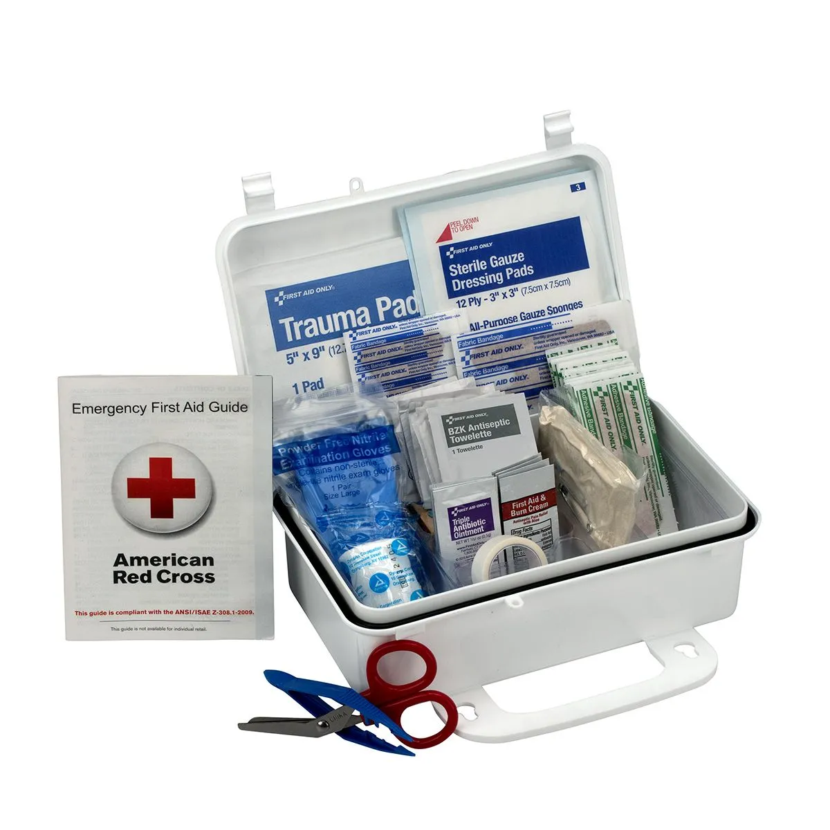 10 Person First Aid Kit, Weatherproof Plastic Case - W-6060