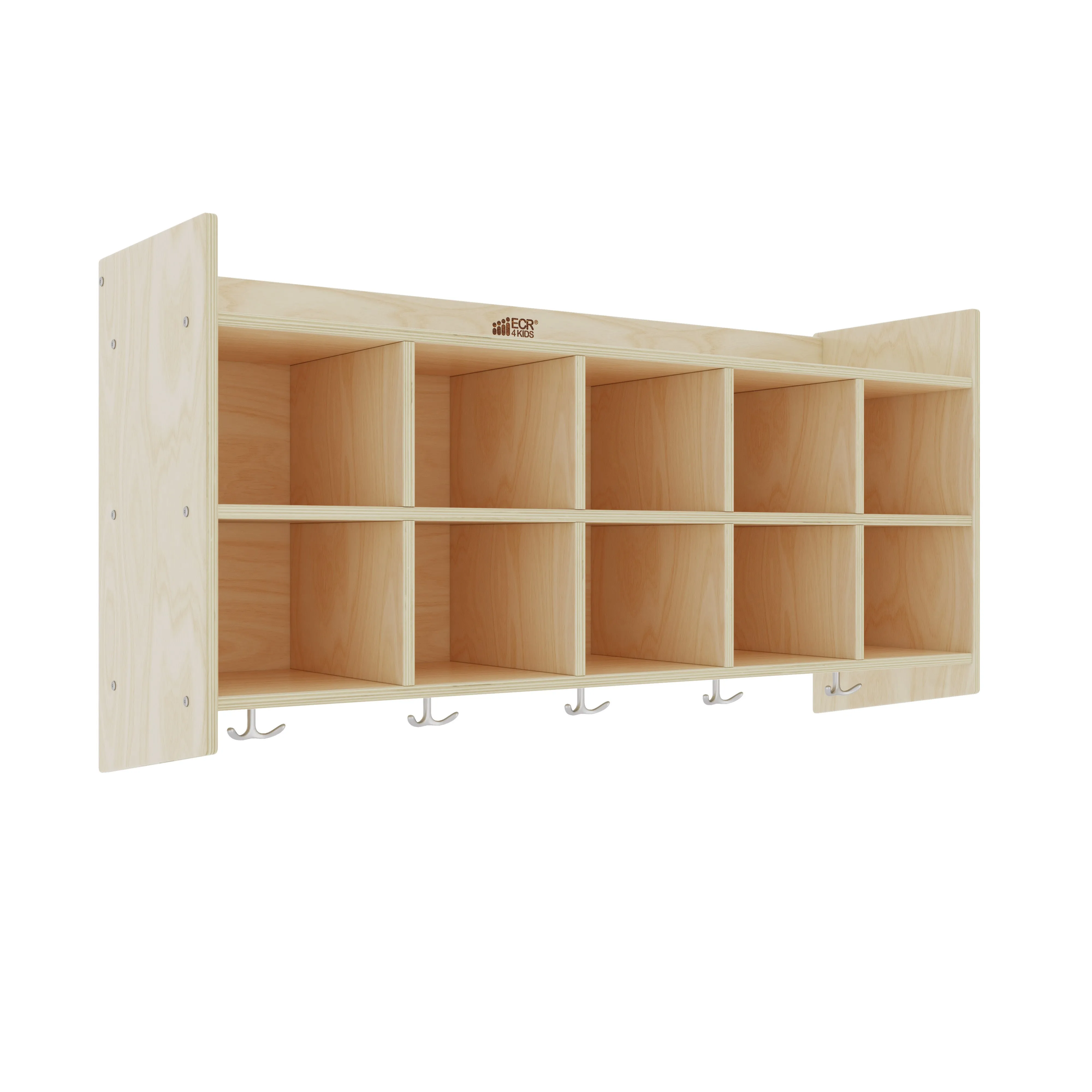 10-Section Hanging Coat Locker with Shelf, Classroom Storage