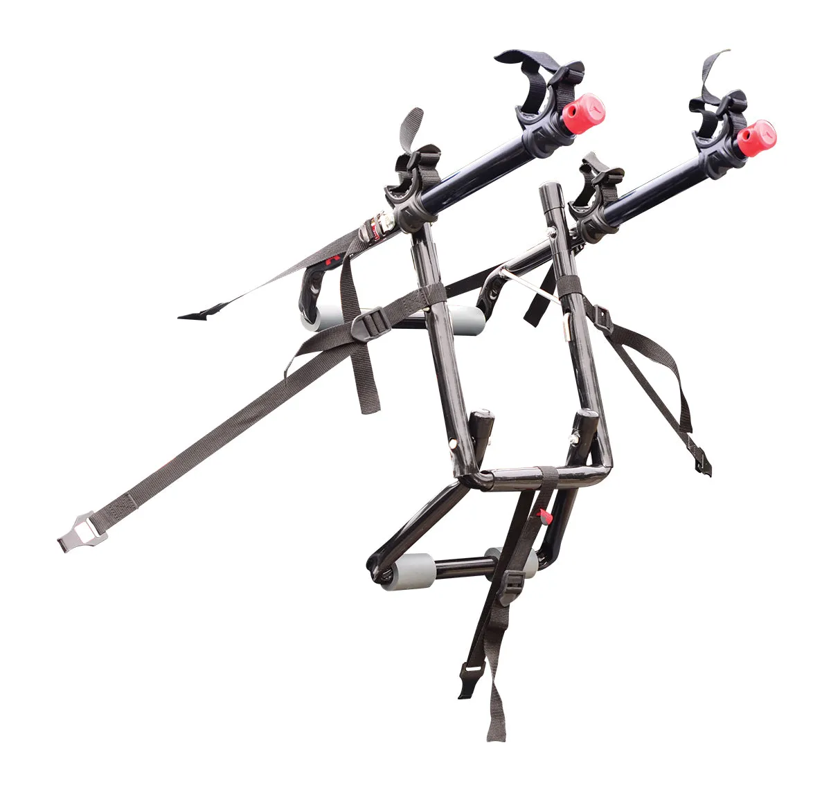 2-Bicycle Ultra Compact Sedan Trunk Mounted Bike Rack Carrier w/ Secure Tie-Downs