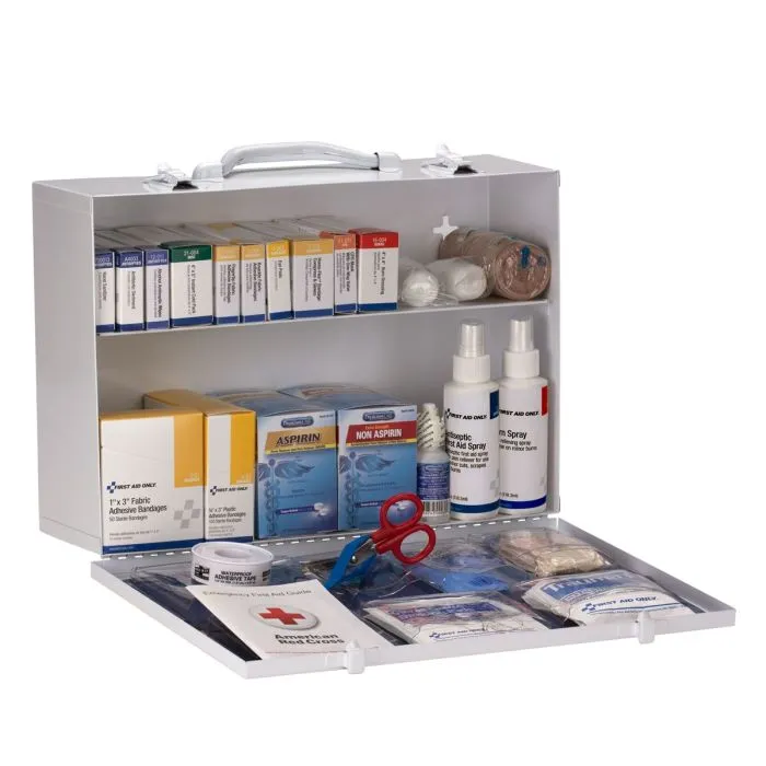 2 Shelf First Aid Cabinet With Medications, ANSI Compliant - W-90572