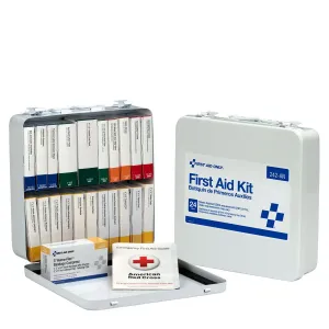 24 Unit First Aid Kit, Metal Case - W-242-AN