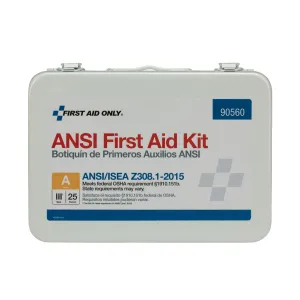 25 Person Bulk Metal First Aid Kit, ANSI Compliant - W-90560