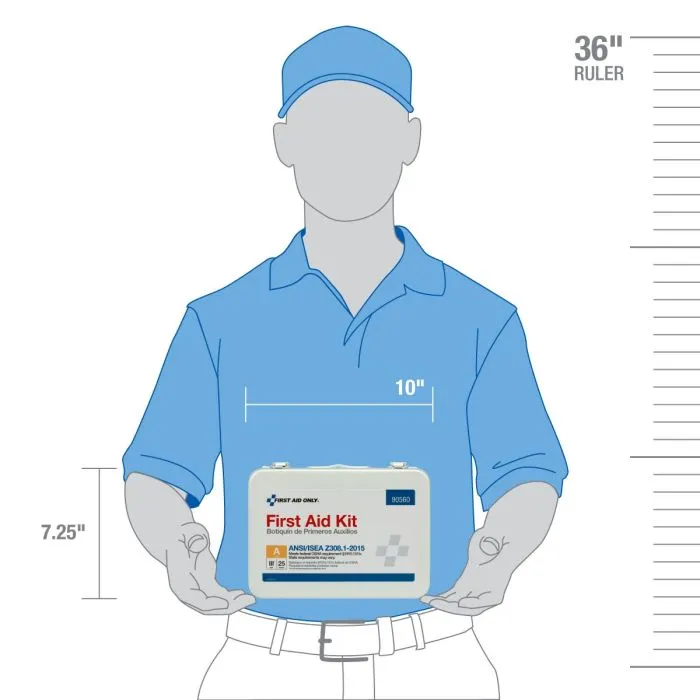 25 Person Bulk Metal First Aid Kit, ANSI Compliant - W-90560