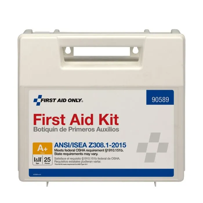 25 Person Bulk Plastic First Aid Kit, ANSI Compliant - W-90589