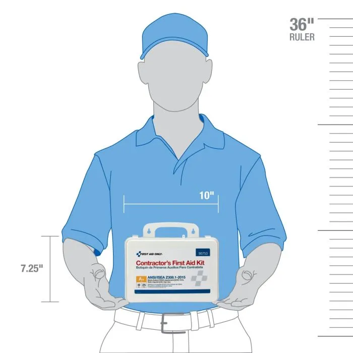 25 Person Contractor First Aid Kit, ANSI Compliant - W-90753