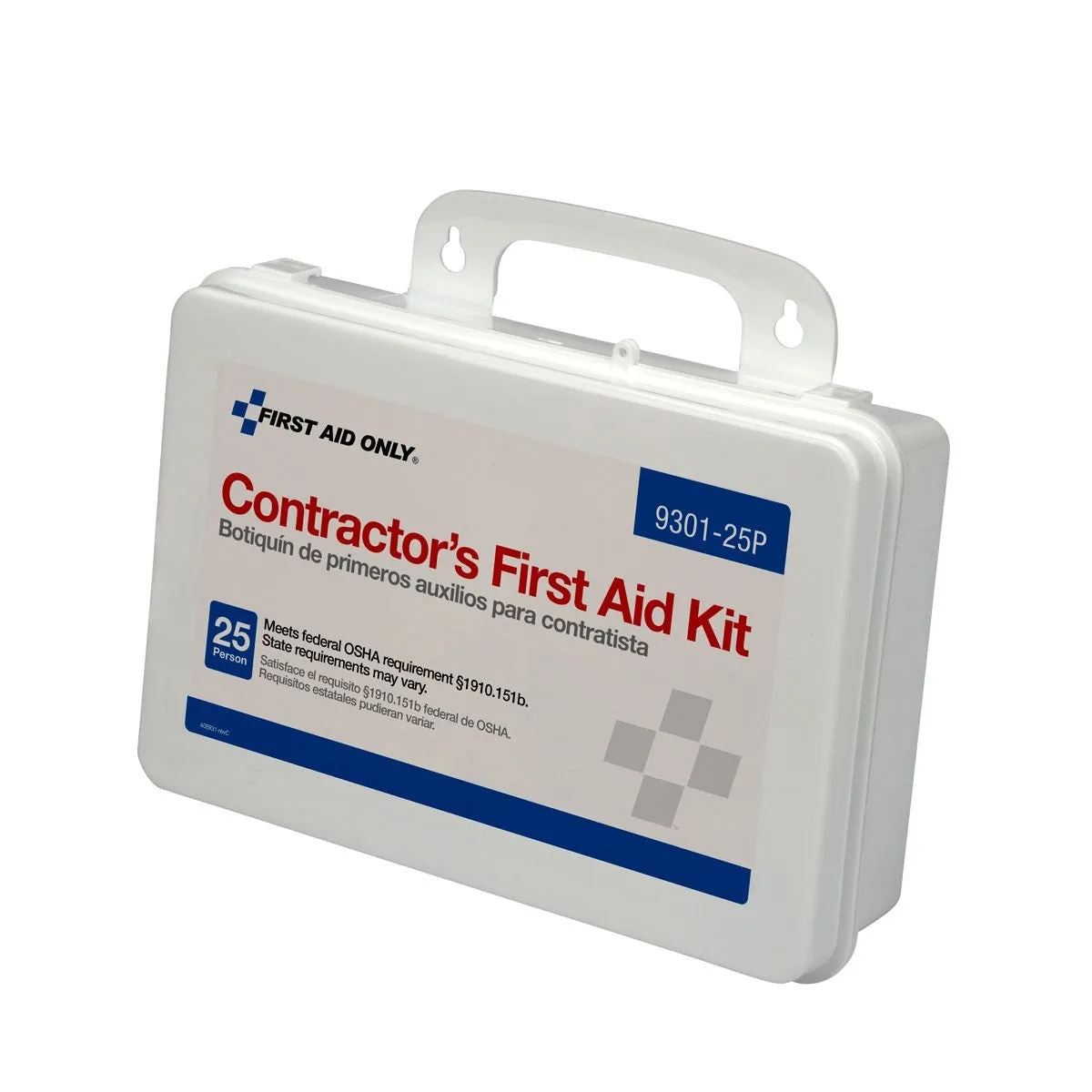 25 Person Contractor First Aid Kit, Plastic Case - W-9301-25P