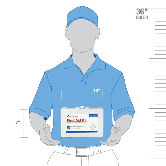 25 Person First Aid Kit, Metal Case - W-224-U/FAO