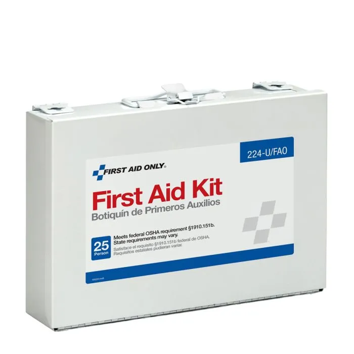 25 Person First Aid Kit, Metal Case - W-224-U/FAO