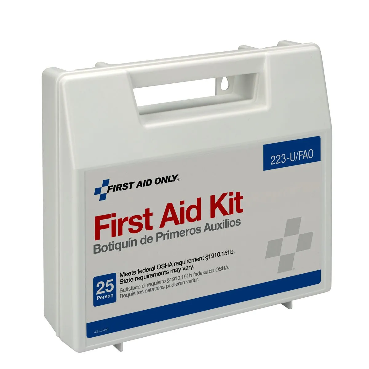 25 Person First Aid Kit, Plastic Case With Dividers - W-223-U/FAO