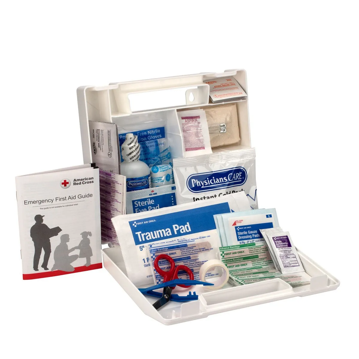 25 Person First Aid Kit, Plastic Case With Dividers - W-223-U/FAO