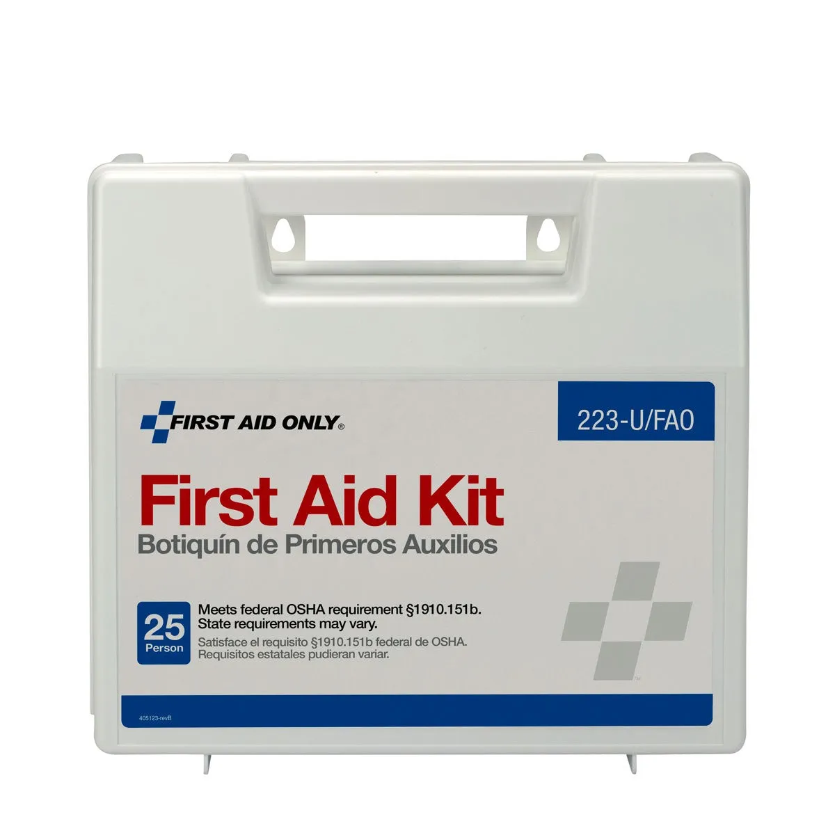 25 Person First Aid Kit, Plastic Case With Dividers - W-223-U/FAO