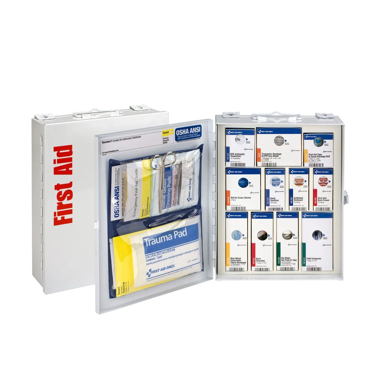 25 Person Medium Metal SmartCompliance First Aid Food Service Cabinet Without Medications - W-90658