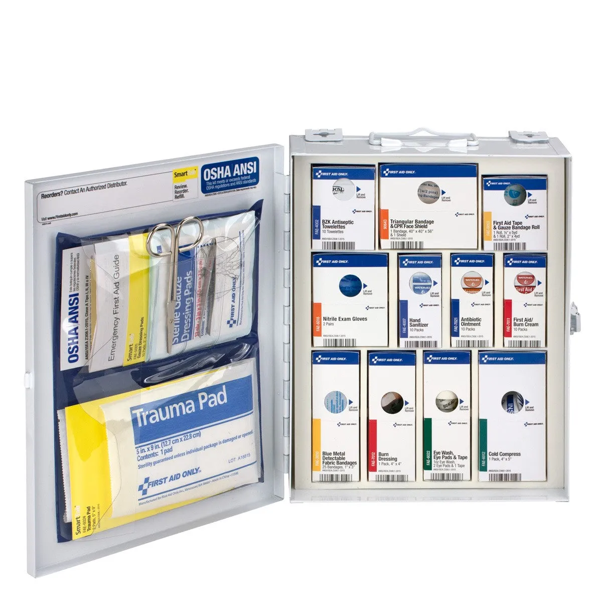 25 Person Medium Metal SmartCompliance First Aid Food Service Cabinet Without Medications - W-90658