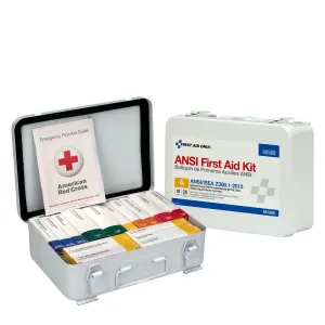 25 Person Unitized Metal First Aid Kit, ANSI Compliant - W-90568