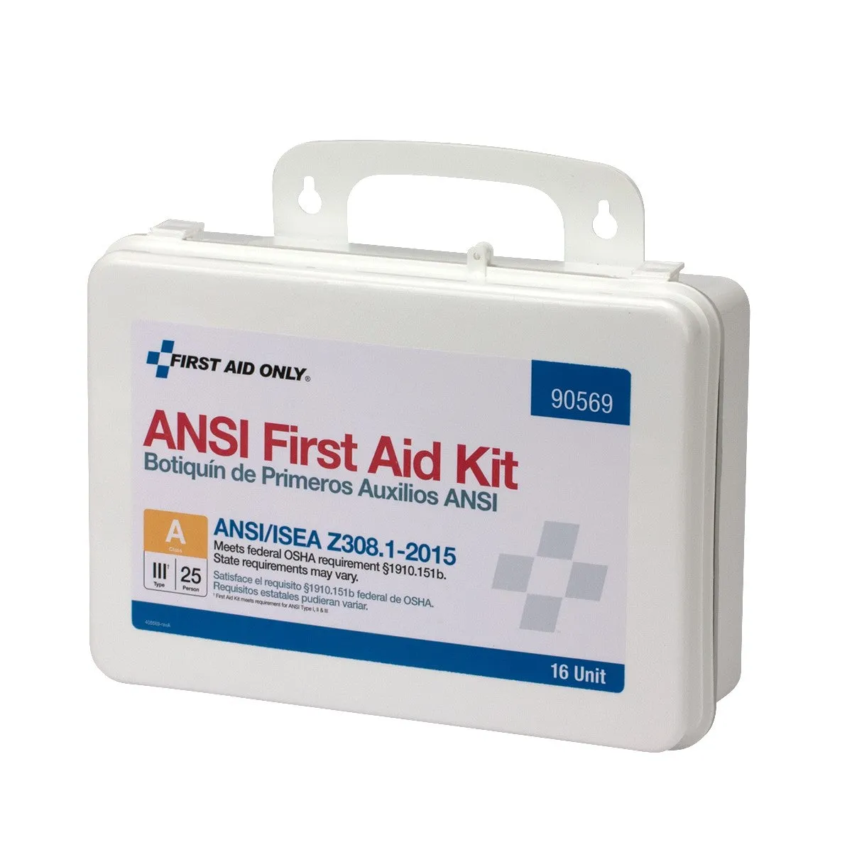 25 Person Unitized Plastic First Aid Kit, ANSI Compliant - W-90569