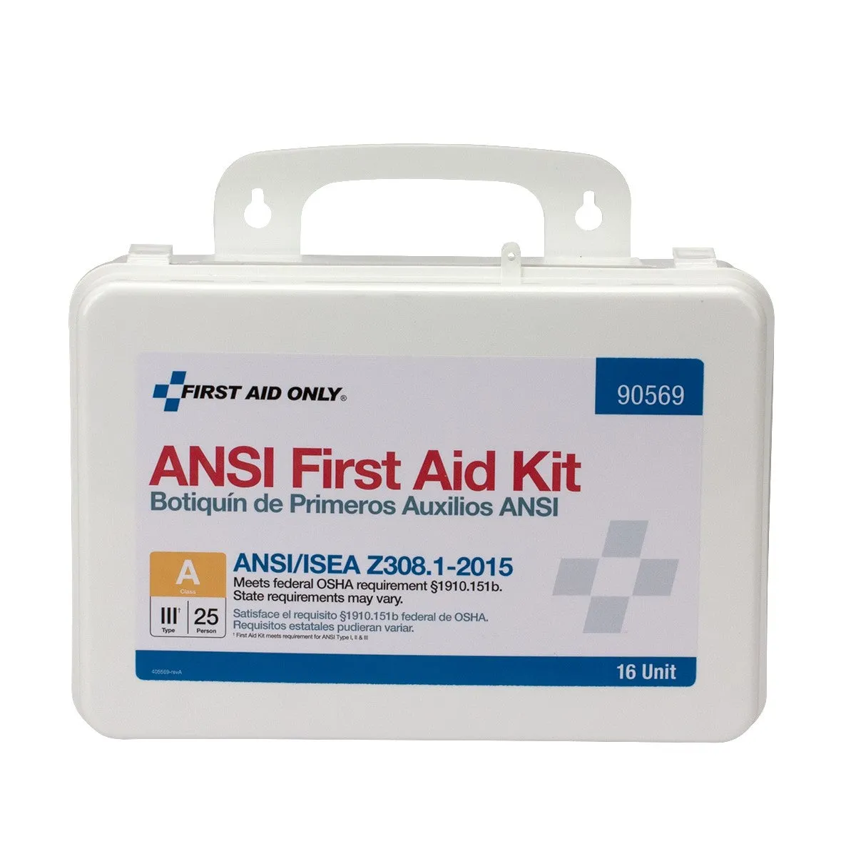 25 Person Unitized Plastic First Aid Kit, ANSI Compliant - W-90569