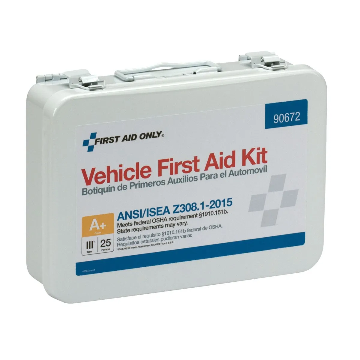 25 Person Vehicle First Aid Kit, Metal Weatherproof Case, ANSI Compliant - W-90672