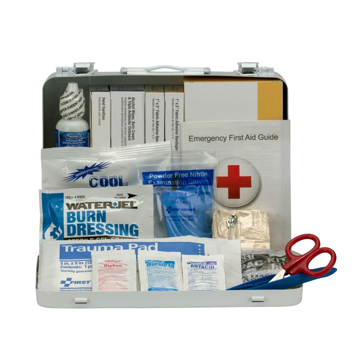 25 Person Vehicle First Aid Kit, Metal Weatherproof Case, ANSI Compliant - W-90672