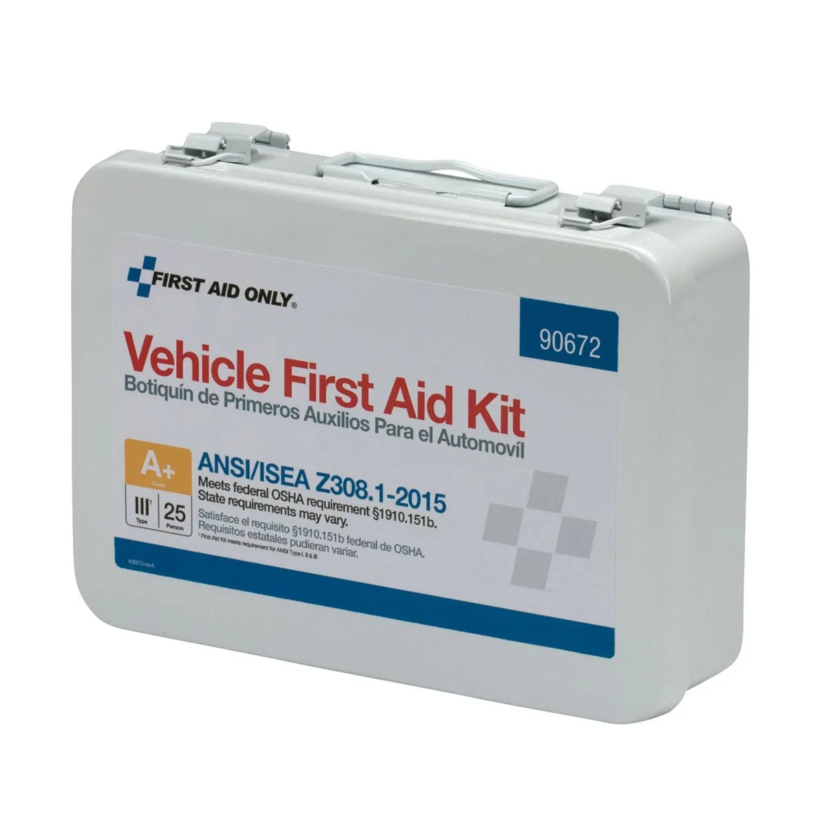 25 Person Vehicle First Aid Kit, Metal Weatherproof Case, ANSI Compliant - W-90672