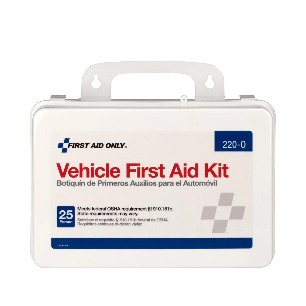 25 Person Vehicle First Aid Kit, Plastic Case - W-220-O