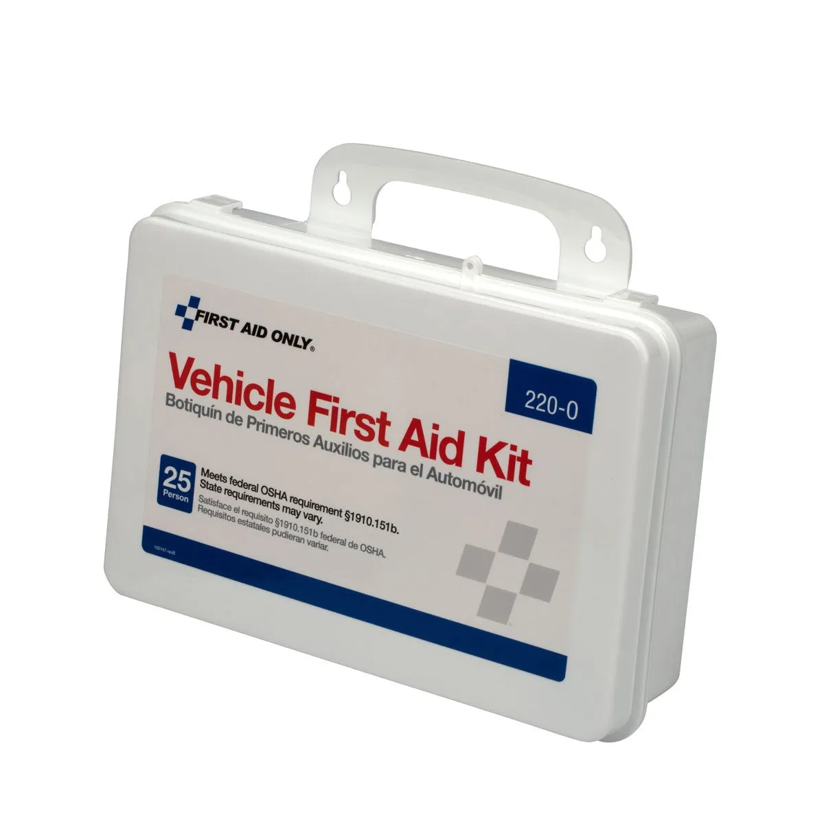 25 Person Vehicle First Aid Kit, Plastic Case - W-220-O