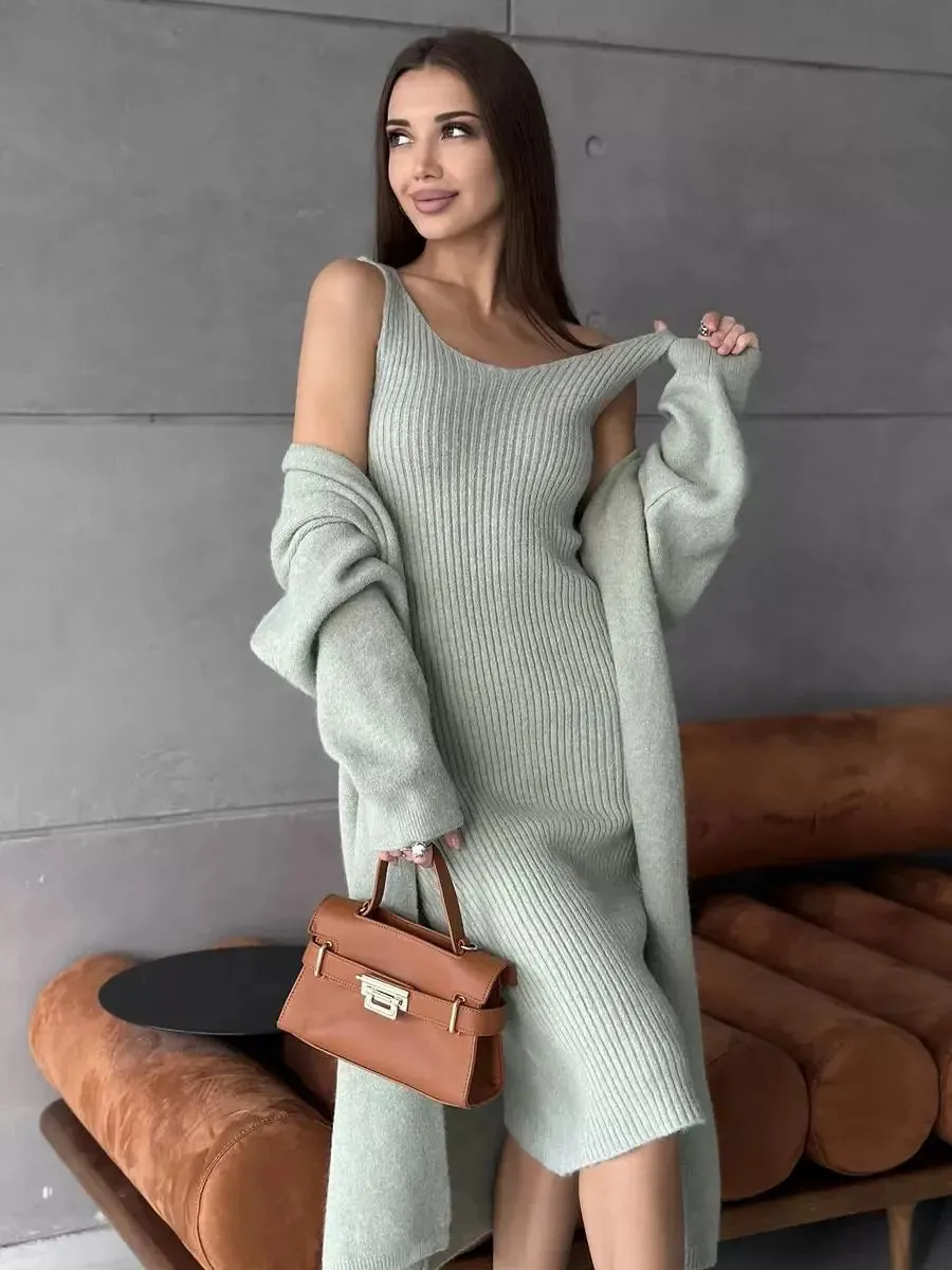 2pcs Knitted Fashion Suit