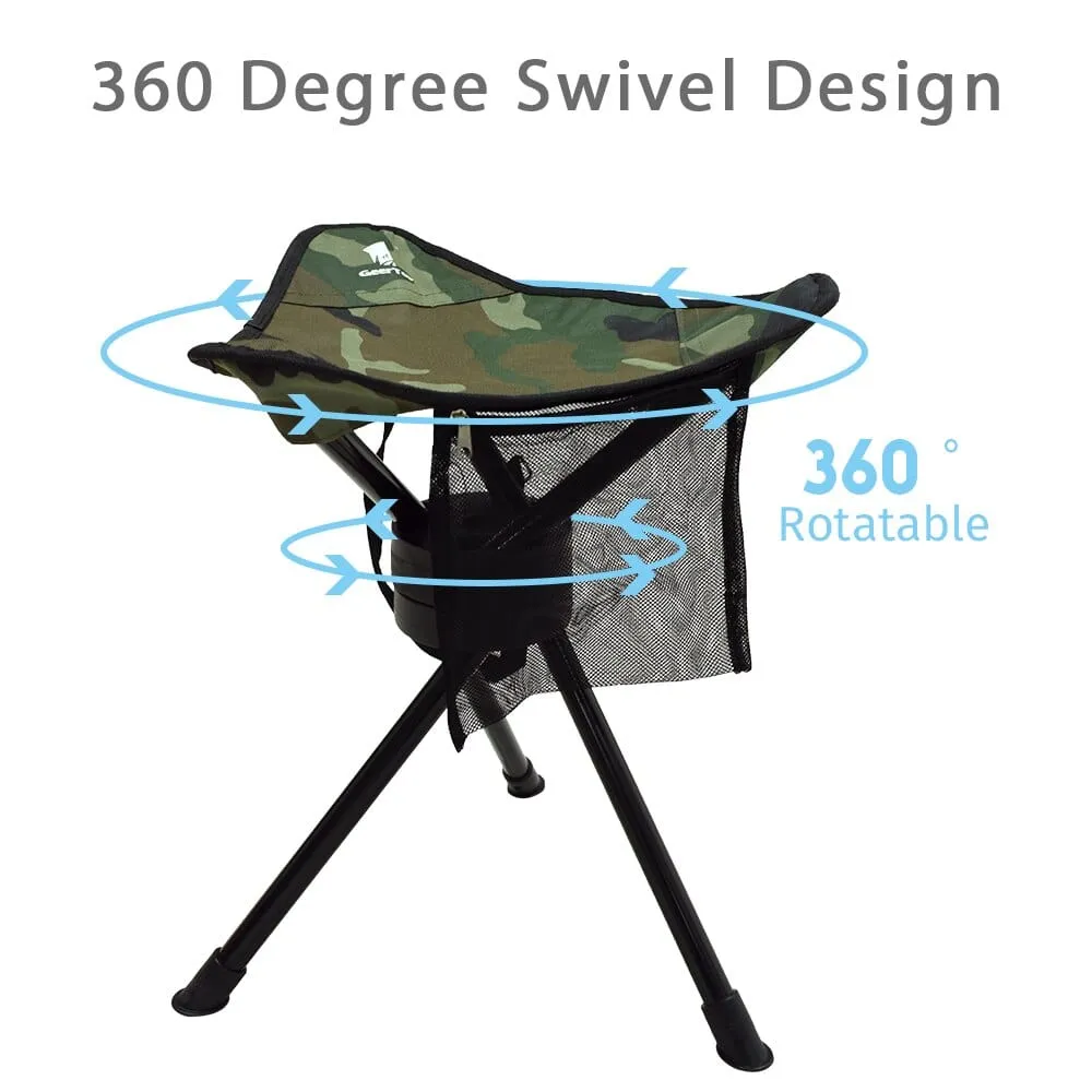 360 Degree Rotation Camouflage Folding Tripod Chair