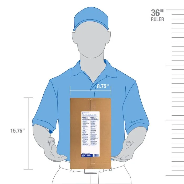 4 Shelf First Aid Refill With Medications, ANSI Compliant - W-90625