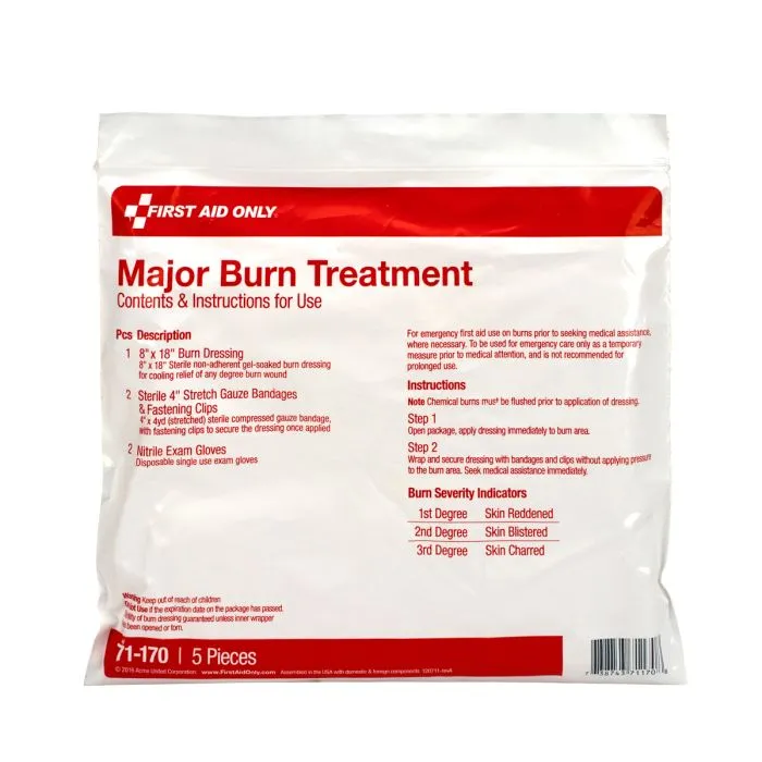 5 Piece First Aid Triage Severe Burn Treatment Pack - W-71-170