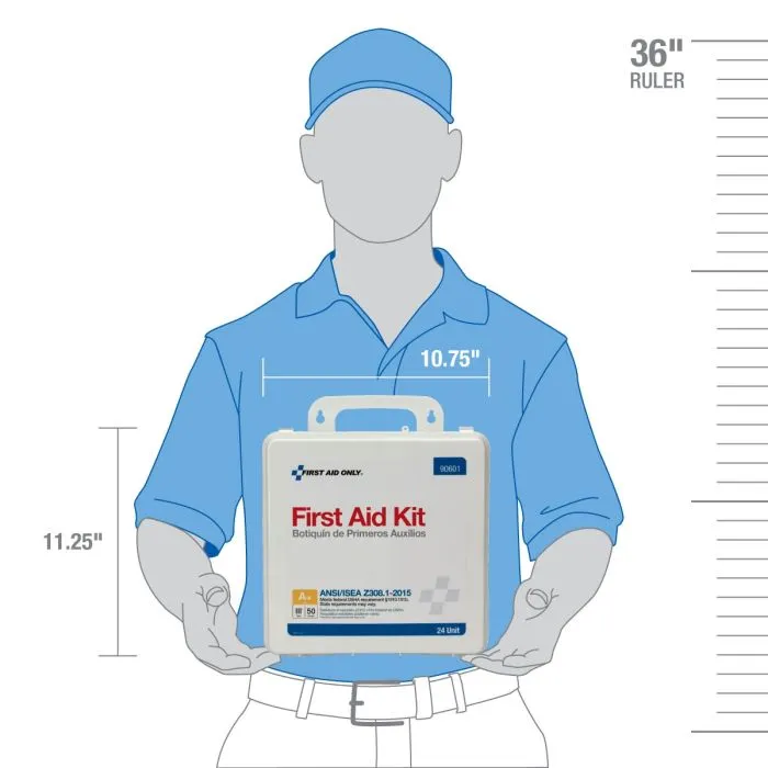 50 Person 24 First Aid Kit, Plastic, Weatherproof, Unit ANSI A , Type III - W-90601