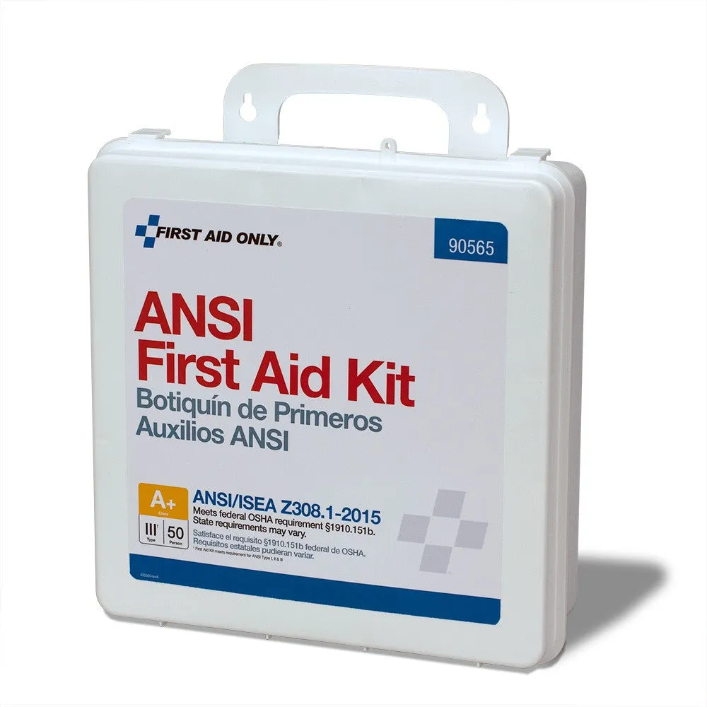 50 Person Bulk Plastic First Aid Kit, ANSI Compliant - W-90565