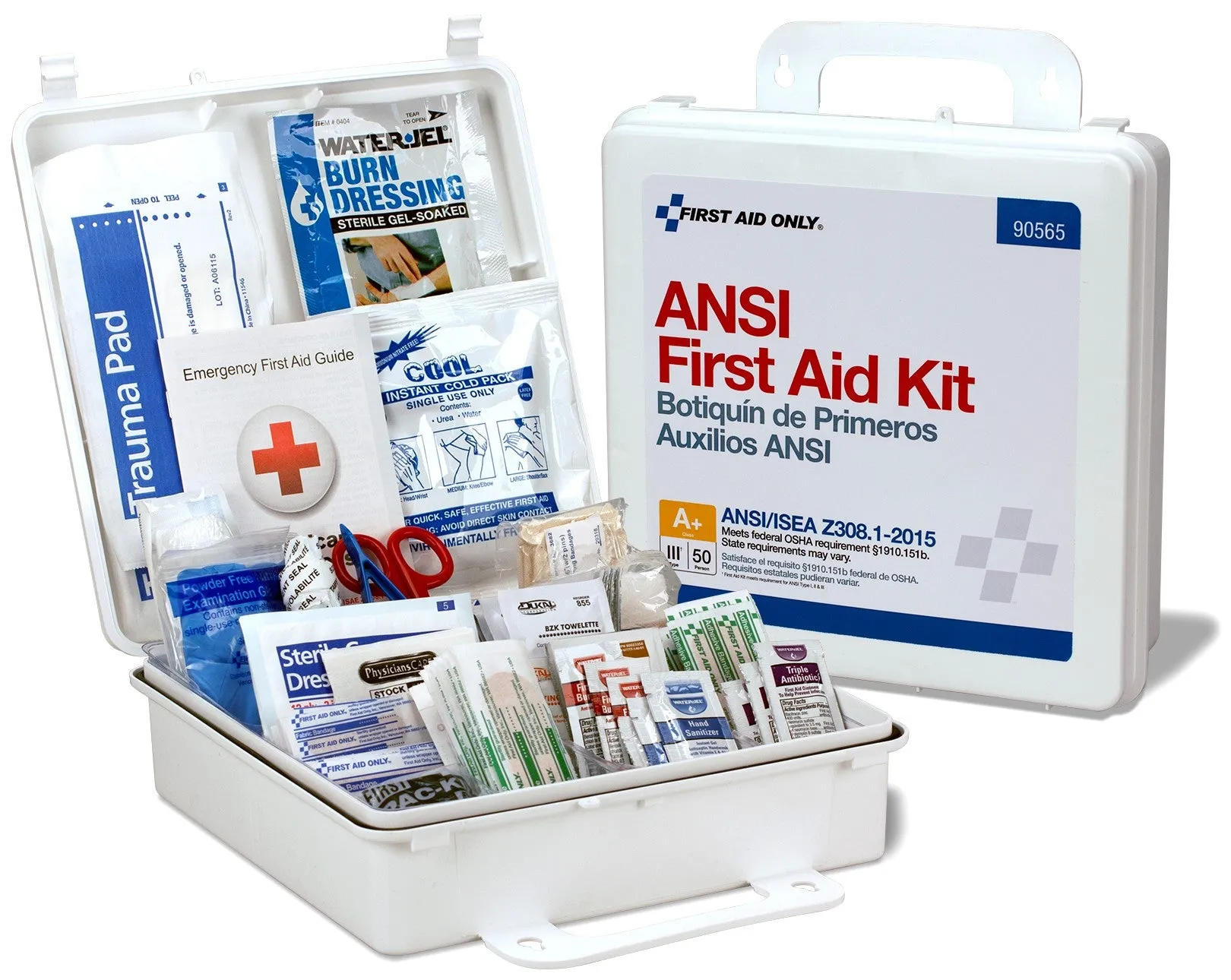 50 Person Bulk Plastic First Aid Kit, ANSI Compliant - W-90565