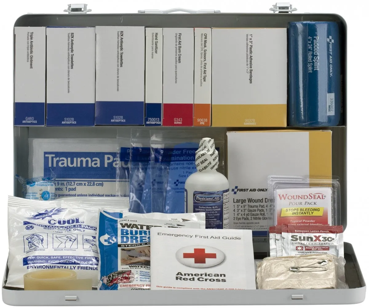 50 Person Contractor ANSI B  First Aid Kit, Metal Case, Type III - W-90671