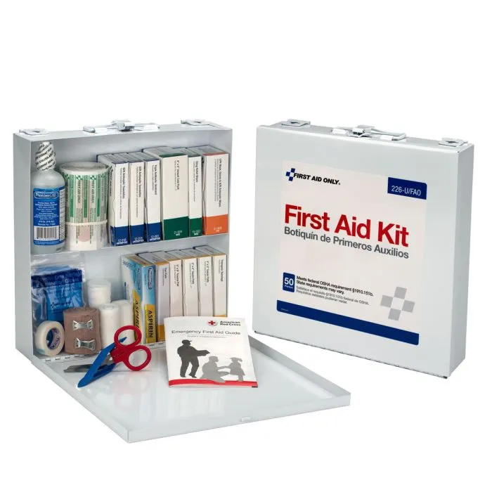 50 Person First Aid Kit, Metal Case - W-226-U/FAO