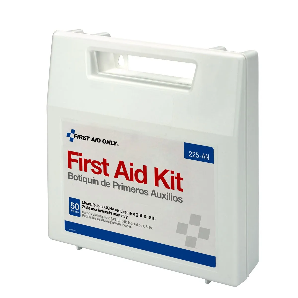 50 Person First Aid Kit, Plastic Case With Dividers - W-225-AN