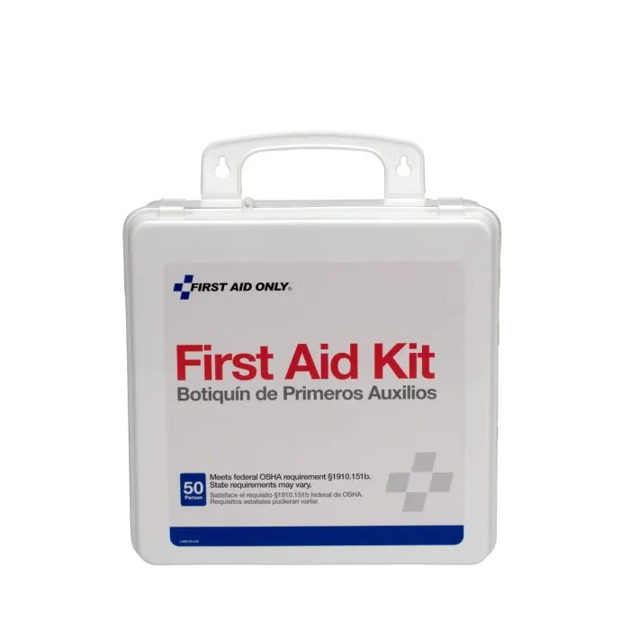 50 Person First Aid Kit, Weatherproof Plastic Case - W-6088