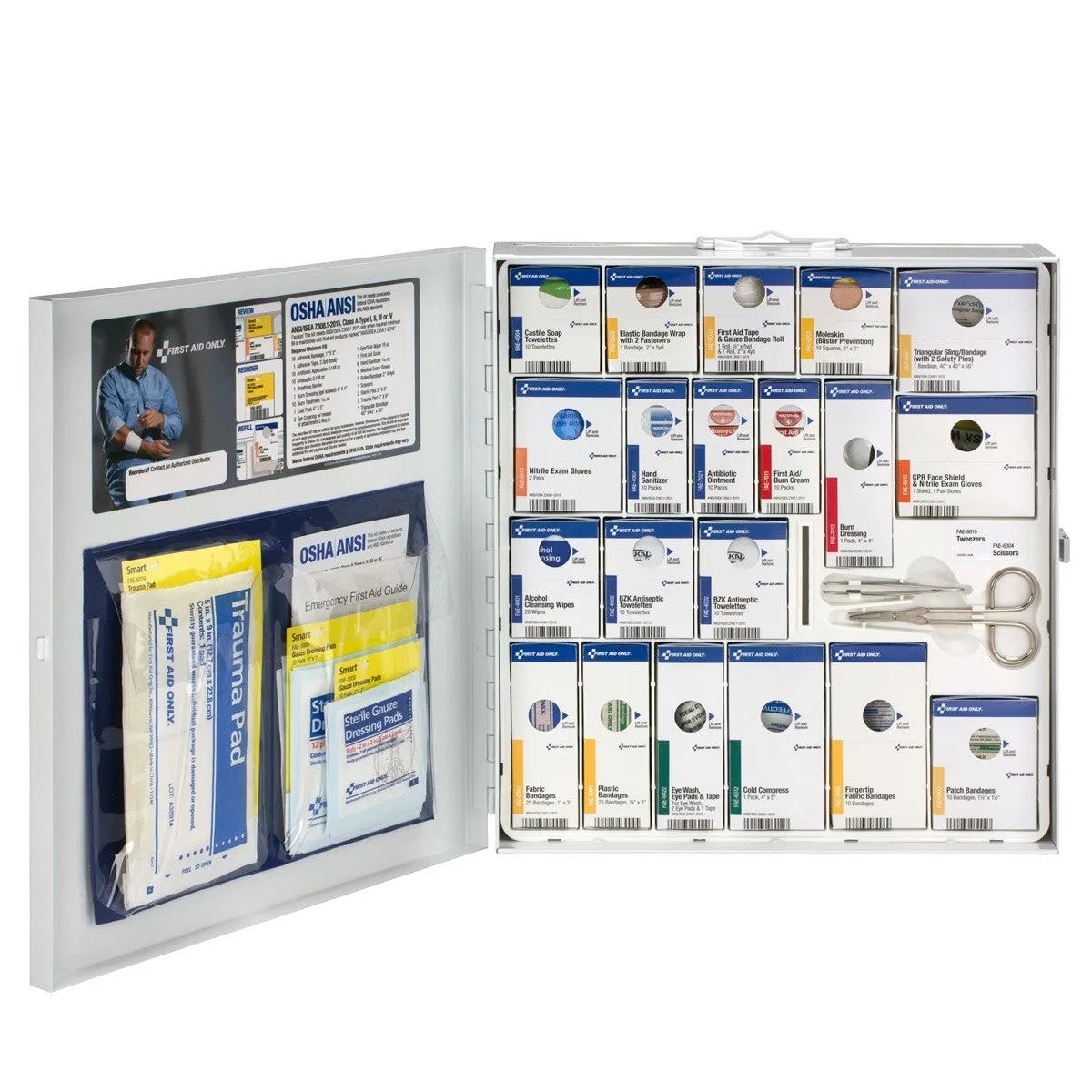 50 Person Large Metal SmartCompliance First Aid Cabinet Without Medications - W-746004