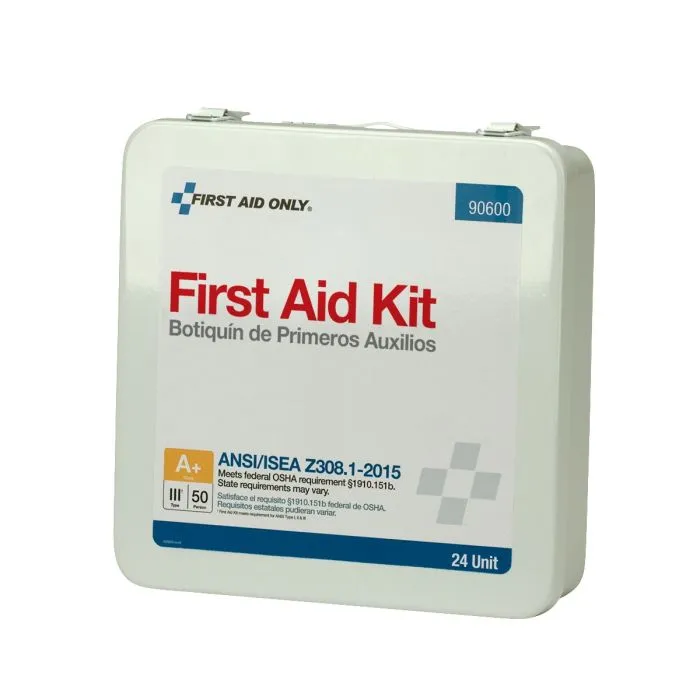 50 Person Unitized Metal First Aid Kit, ANSI Compliant - W-90600