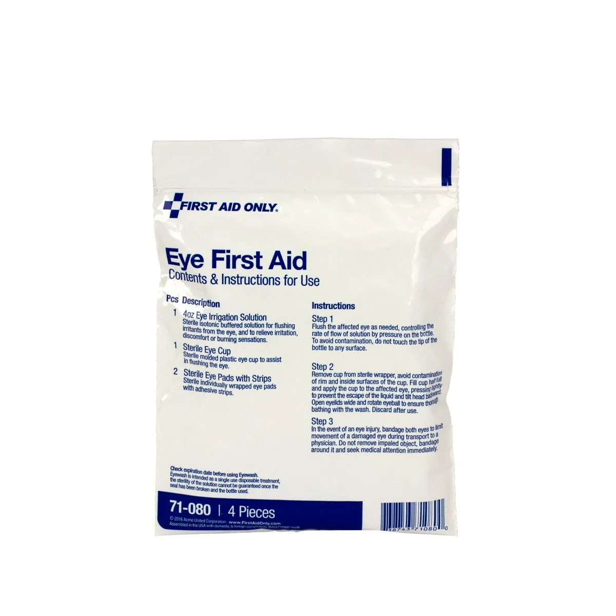 6 Piece Eye Wound First Aid Triage Pack - Eye Wound Treatment - W-71-080