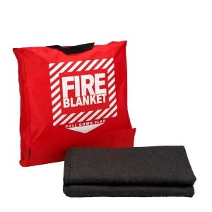 62"X 80" Wool Fire Blanket In Hanging Pouch - W-21-650