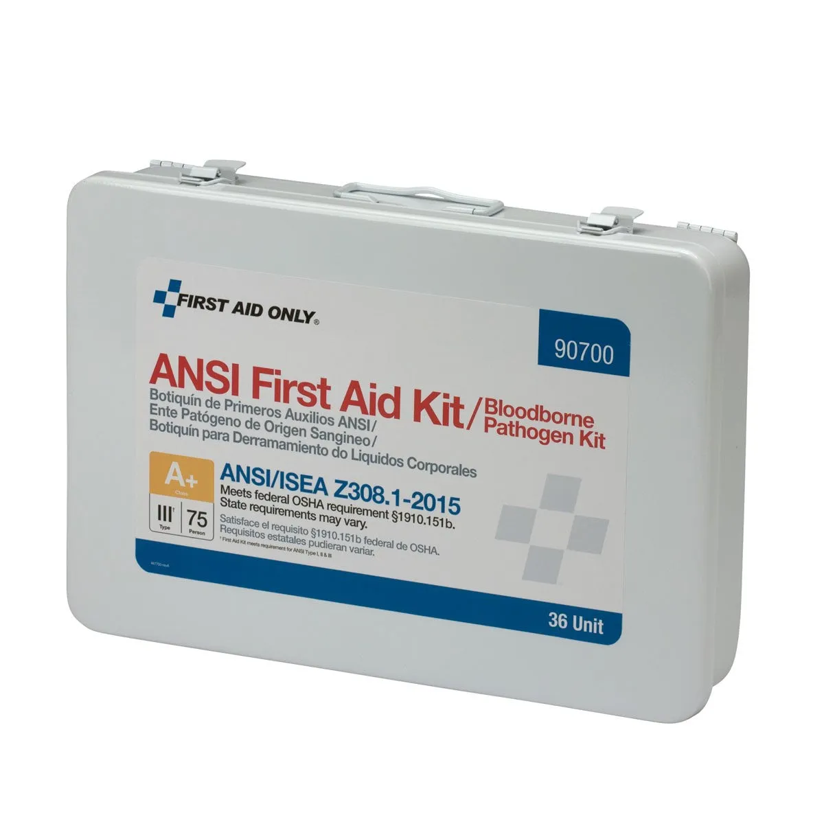 75 Person Unitized Metal First Aid Kit With BBP Pack, ANSI Compliant - W-90700