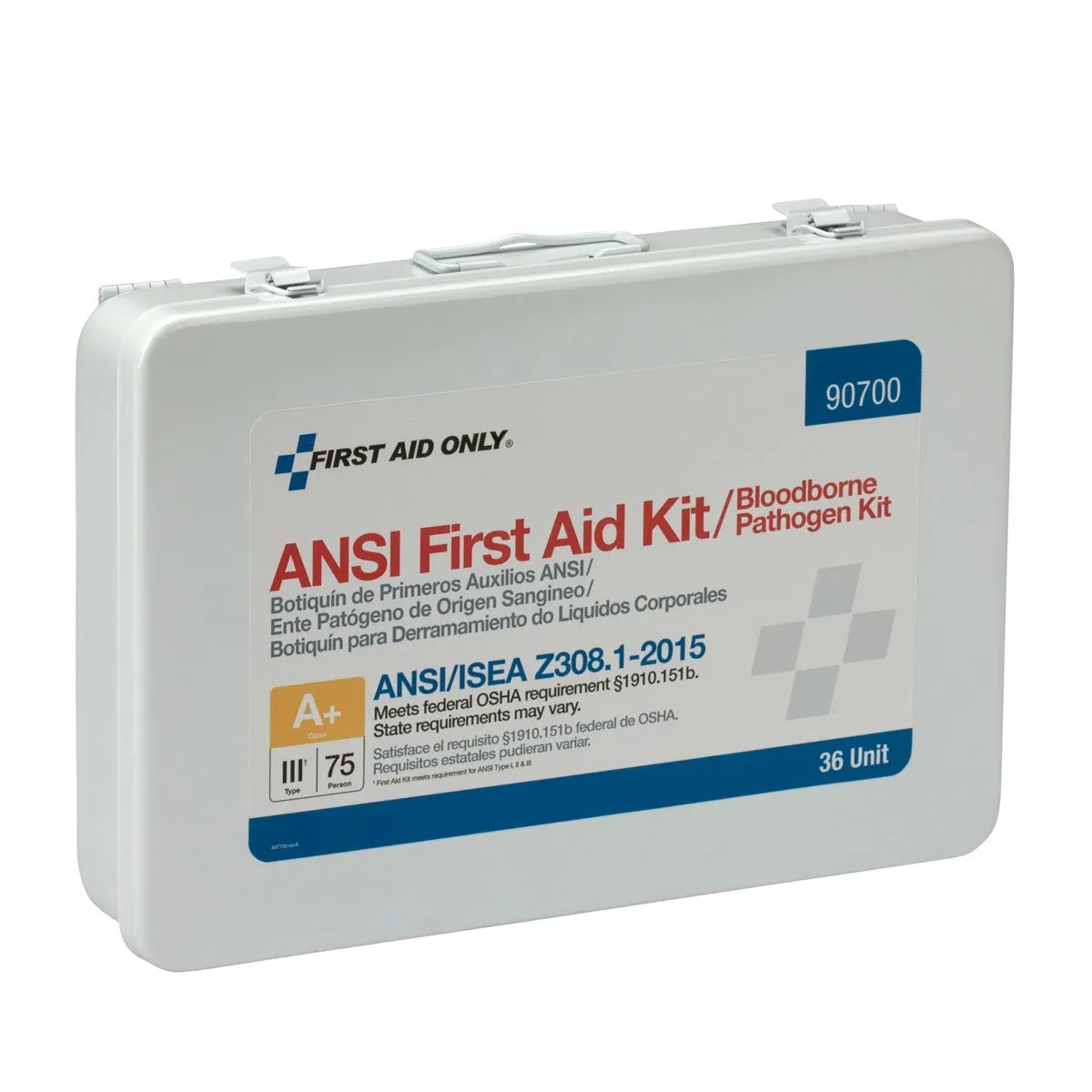 75 Person Unitized Metal First Aid Kit With BBP Pack, ANSI Compliant - W-90700