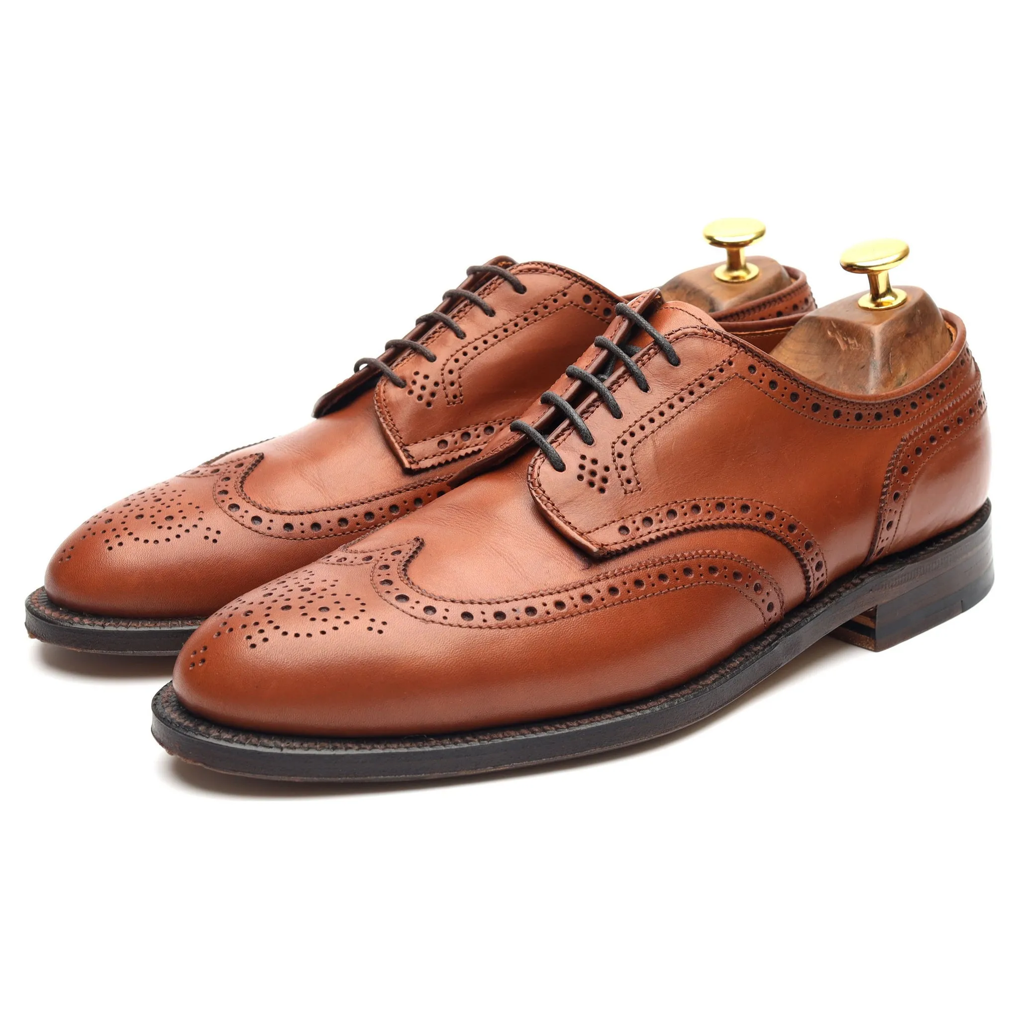 '966' Tan Brown Leather Derby Brogues UK 7.5 US 8 EU 41.5