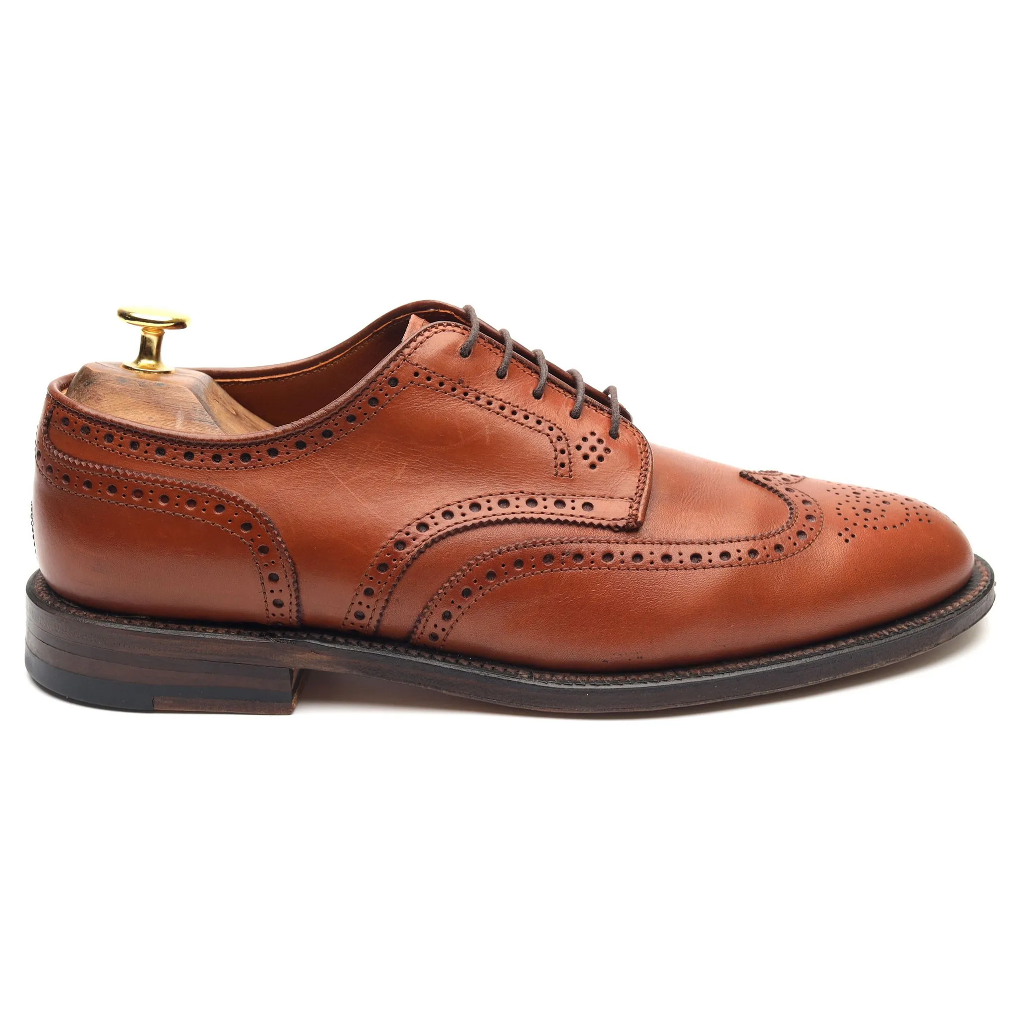 '966' Tan Brown Leather Derby Brogues UK 7.5 US 8 EU 41.5