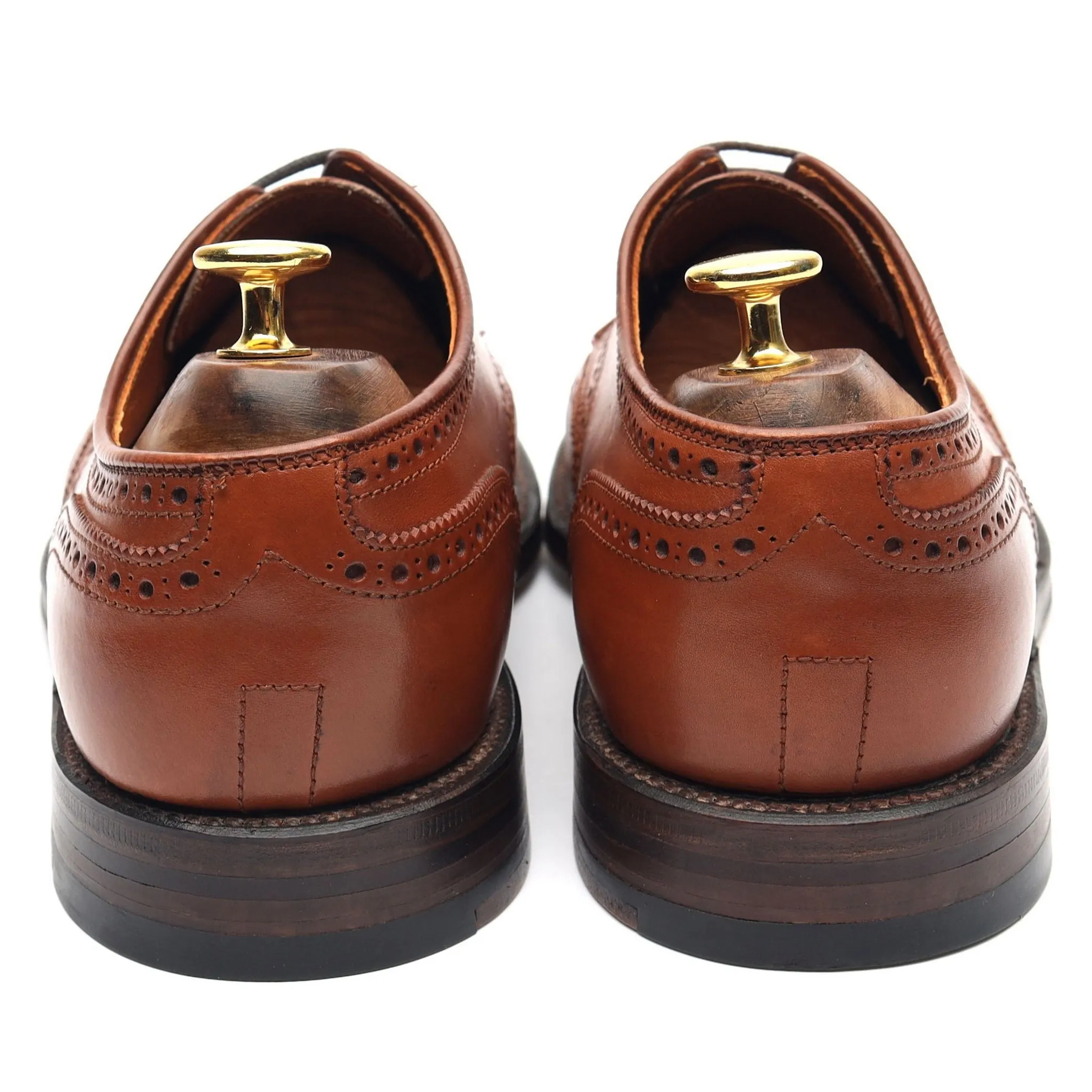 '966' Tan Brown Leather Derby Brogues UK 7.5 US 8 EU 41.5