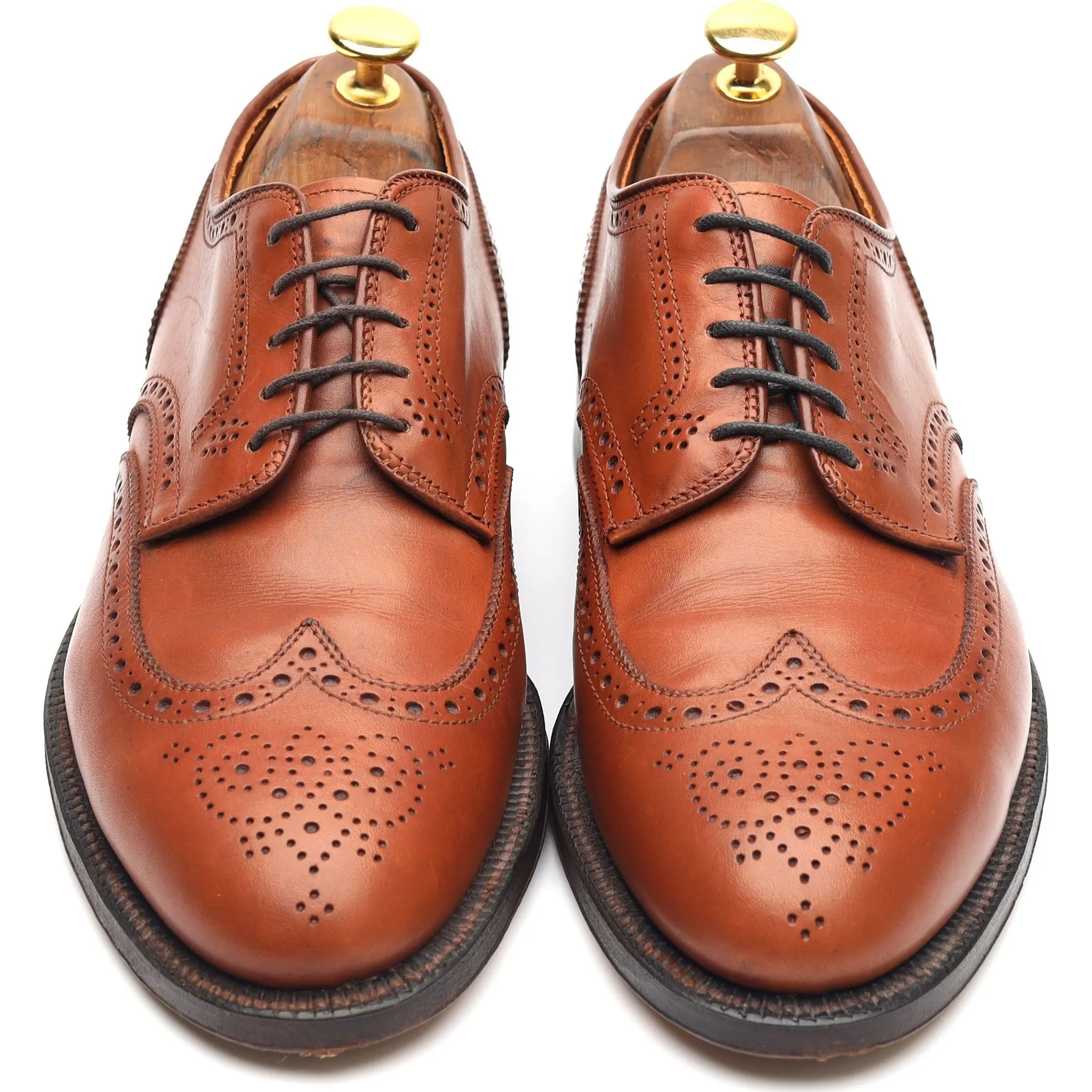 '966' Tan Brown Leather Derby Brogues UK 7.5 US 8 EU 41.5