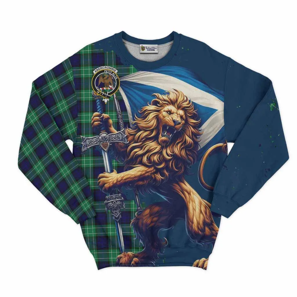 Abercrombie Tartan Family Crest Sweatshirt with Scottish Majestic Lion