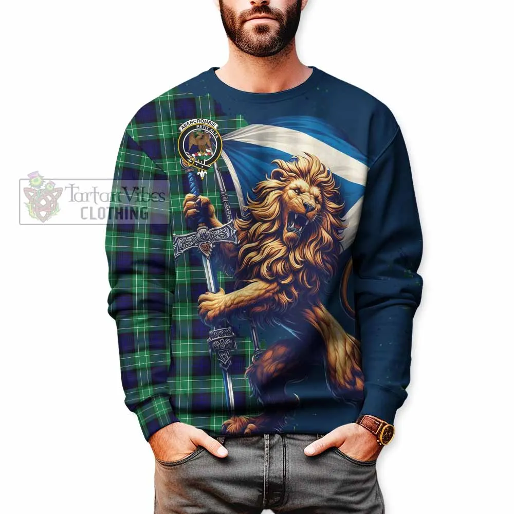 Abercrombie Tartan Family Crest Sweatshirt with Scottish Majestic Lion