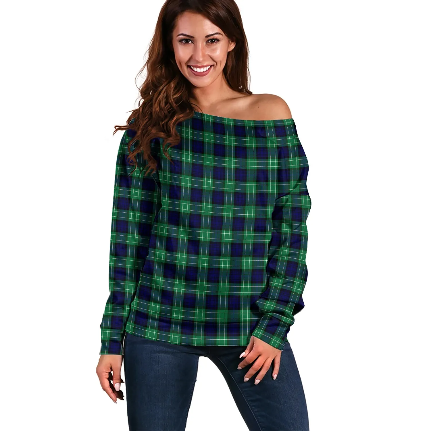 Abercrombie Tartan Off Shoulder Women Sweater