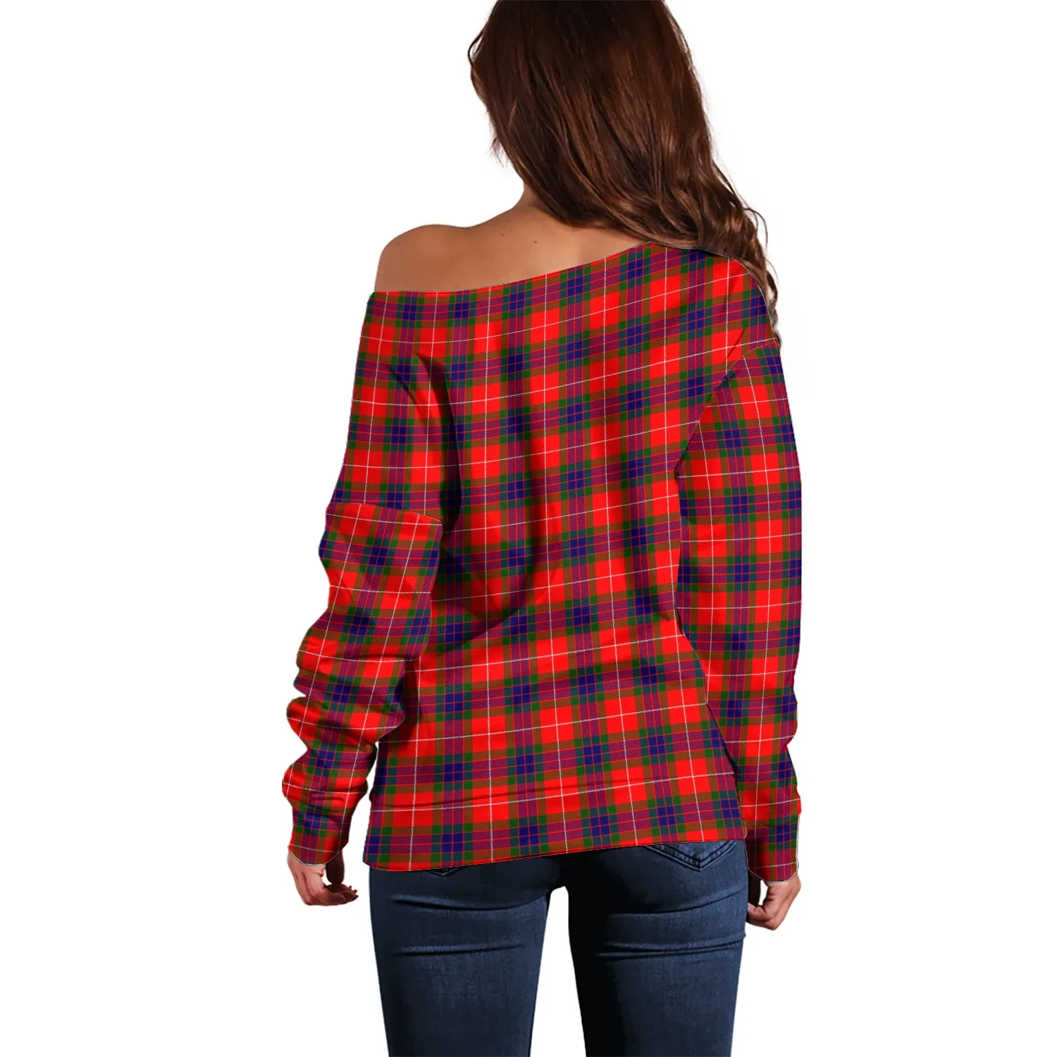 Abernethy Tartan Off Shoulder Women Sweater